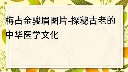 梅占金骏眉图片-探秘古老的中华医学文化