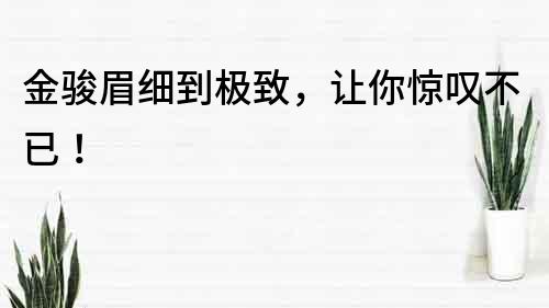 金骏眉细到极致，让你惊叹不已！