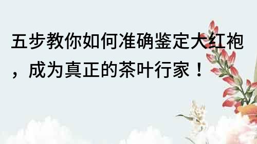 五步教你如何准确鉴定大红袍，成为真正的茶叶行家！