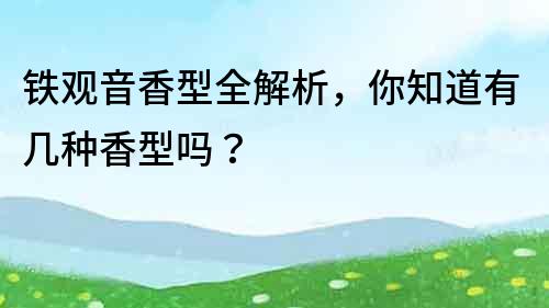 铁观音香型全解析，你知道有几种香型吗？