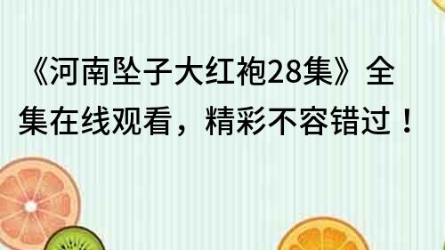 《河南坠子大红袍28集》全集在线观看，精彩不容错过！