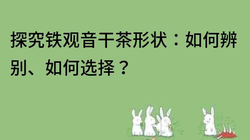 探究铁观音干茶形状：如何辨别、如何选择？