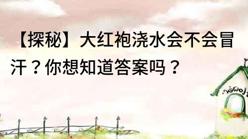 【探秘】大红袍浇水会不会冒汗？你想知道答案吗？