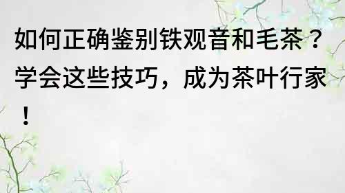 如何正确鉴别铁观音和毛茶？学会这些技巧，成为茶叶行家！