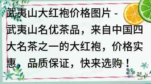 武夷山大红袍价格图片 - 武夷山名优茶品，来自中国四大名茶之一的大红袍，价格实惠，品质保证，快来选购！