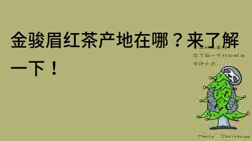 金骏眉红茶产地在哪？来了解一下！