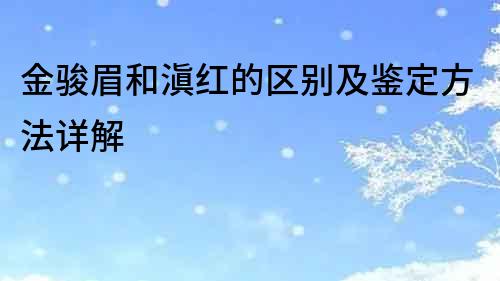 金骏眉和滇红的区别及鉴定方法详解