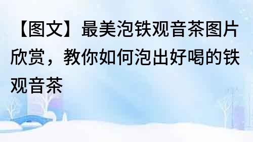 【图文】最美泡铁观音茶图片欣赏，教你如何泡出好喝的铁观音茶