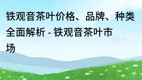 铁观音茶叶价格、品牌、种类全面解析 - 铁观音茶叶市场