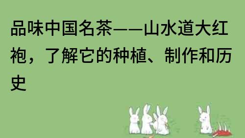 品味中国名茶——山水道大红袍，了解它的种植、制作和历史