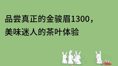 品尝真正的金骏眉1300，美味迷人的茶叶体验