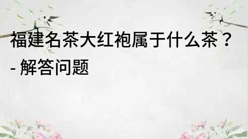 福建名茶大红袍属于什么茶？- 解答问题