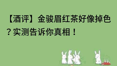 【酒评】金骏眉红茶好像掉色？实测告诉你真相！