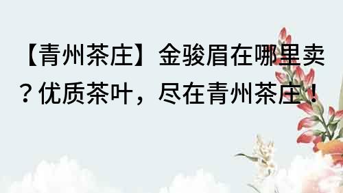 【青州茶庄】金骏眉在哪里卖？优质茶叶，尽在青州茶庄！