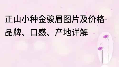 正山小种金骏眉图片及价格-品牌、口感、产地详解