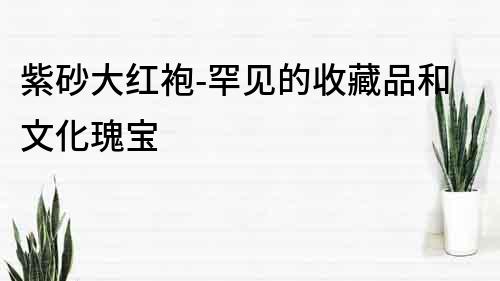 紫砂大红袍-罕见的收藏品和文化瑰宝