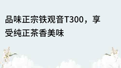 品味正宗铁观音T300，享受纯正茶香美味