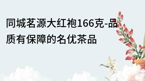 同城茗源大红袍166克-品质有保障的名优茶品