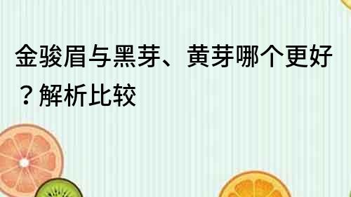 金骏眉与黑芽、黄芽哪个更好？解析比较