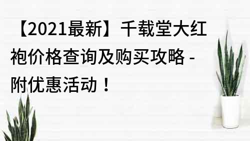 【2022最新】千载堂大红袍价格查询及购买攻略 - 附优惠活动！