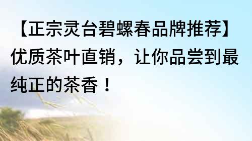 【正宗灵台碧螺春品牌推荐】优质茶叶直销，让你品尝到最纯正的茶香！