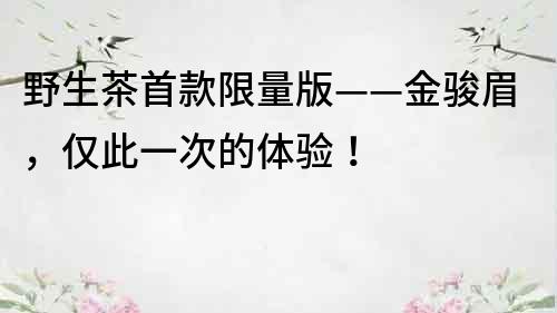 野生茶首款限量版——金骏眉，仅此一次的体验！