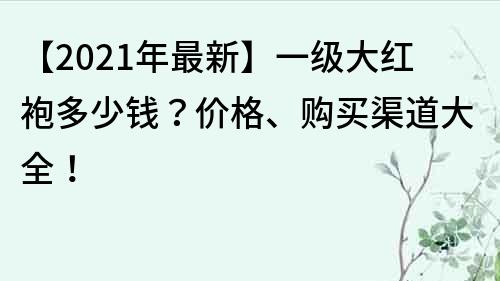 【2022年最新】一级大红袍多少钱？价格、购买渠道大全！