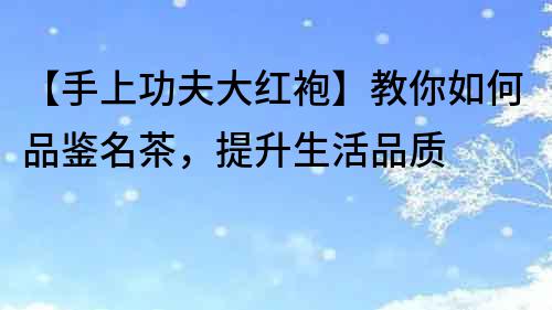 【手上功夫大红袍】教你如何品鉴名茶，提升生活品质