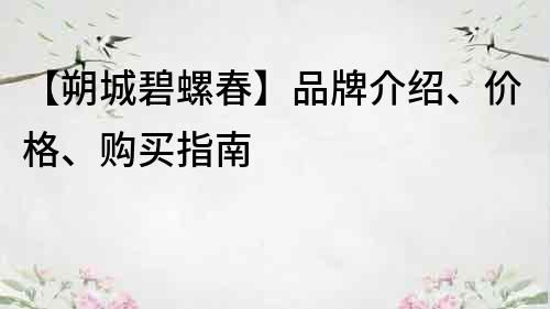 【朔城碧螺春】品牌介绍、价格、购买指南