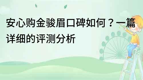 安心购金骏眉口碑如何？一篇详细的评测分析