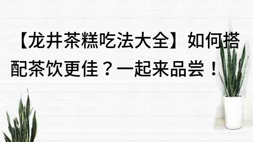 【龙井茶糕吃法大全】如何搭配茶饮更佳？一起来品尝！