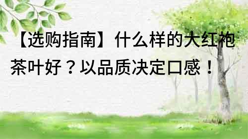 【选购指南】什么样的大红袍茶叶好？以品质决定口感！