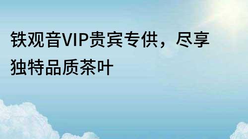 铁观音VIP贵宾专供，尽享独特品质茶叶