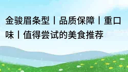 金骏眉条型丨品质保障丨重口味丨值得尝试的美食推荐