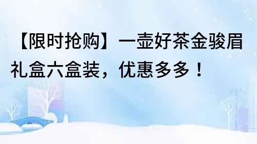 【限时抢购】一壶好茶金骏眉礼盒六盒装，优惠多多！