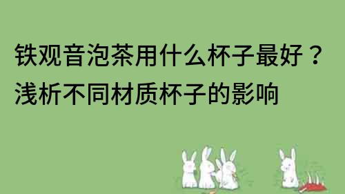 铁观音泡茶用什么杯子最好？浅析不同材质杯子的影响