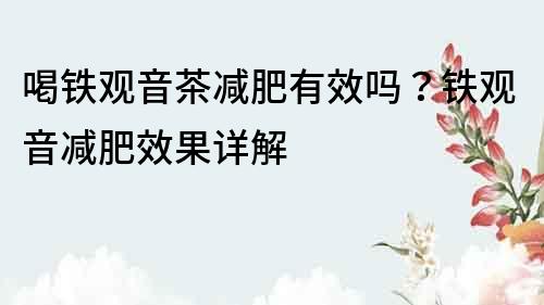 喝铁观音茶减肥有效吗？铁观音减肥效果详解