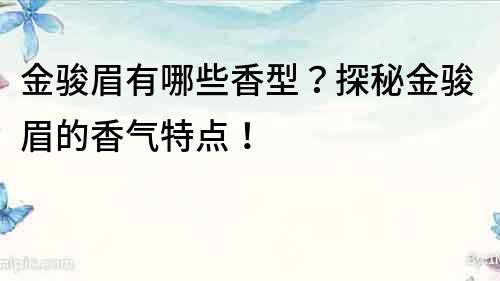 金骏眉有哪些香型？探秘金骏眉的香气特点！