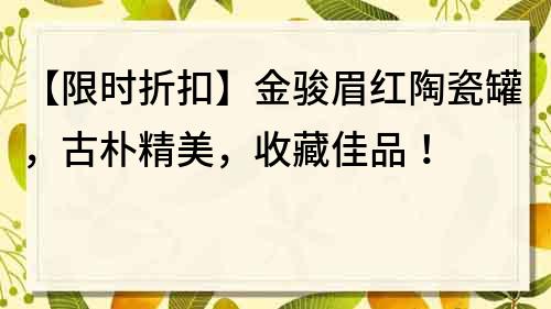 【限时折扣】金骏眉红陶瓷罐，古朴精美，收藏佳品！