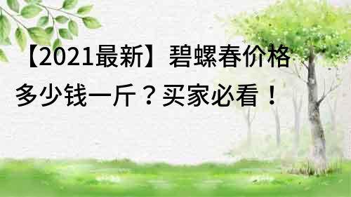 【2022最新】碧螺春价格多少钱一斤？买家必看！