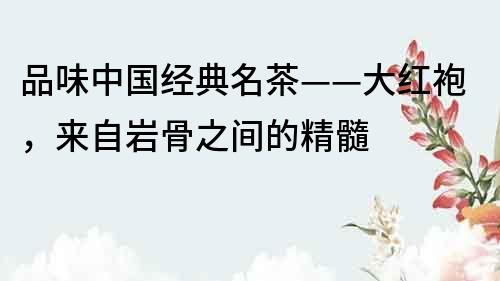 品味中国经典名茶——大红袍，来自岩骨之间的精髓