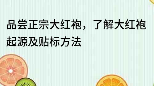 品尝正宗大红袍，了解大红袍起源及贴标方法