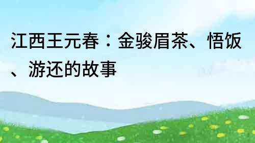 江西王元春：金骏眉茶、悟饭、游还的故事