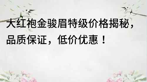 大红袍金骏眉特级价格揭秘，品质保证，低价优惠！