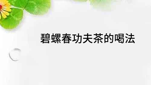 碧螺春功夫茶的喝法