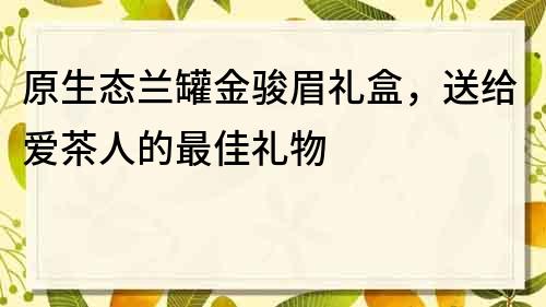 原生态兰罐金骏眉礼盒，送给爱茶人的最佳礼物