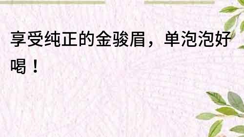 享受纯正的金骏眉，单泡泡好喝！