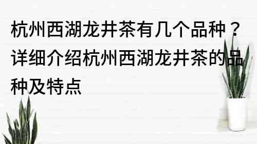 杭州西湖龙井茶有几个品种？详细介绍杭州西湖龙井茶的品种及特点