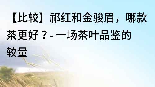 【比较】祁红和金骏眉，哪款茶更好？- 一场茶叶品鉴的较量