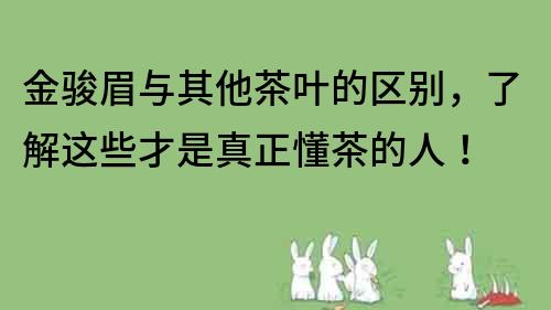 金骏眉与其他茶叶的区别，了解这些才是真正懂茶的人！